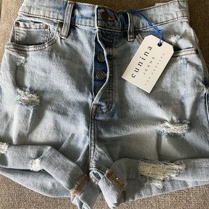 High rise jean shorts